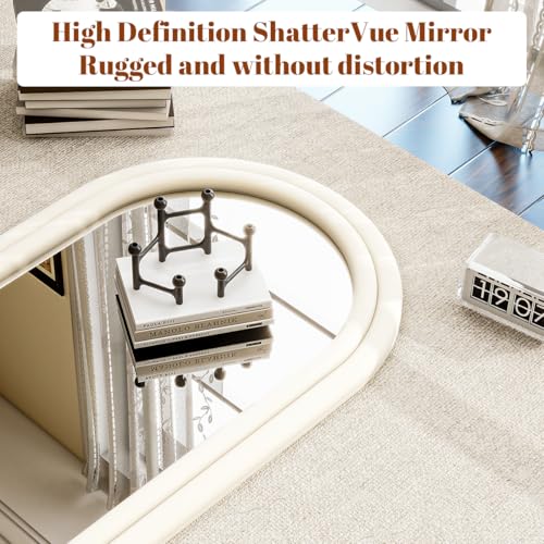 63x24 Arched Full Body Mirror with Stand for Living Room, Bedroom - White