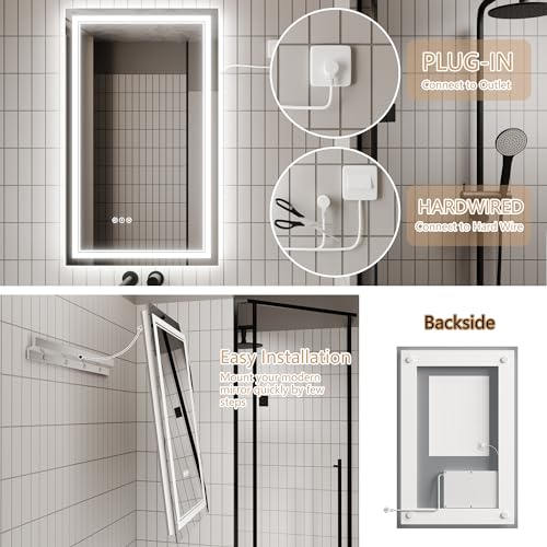 LED Bathroom Vanity Mirror for Washing, Makeup, and Shaving