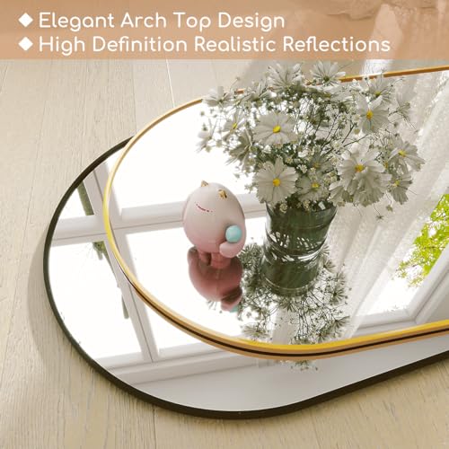 Oversized Full Length Mirror for Bedroom or Living Room, Gold Frame