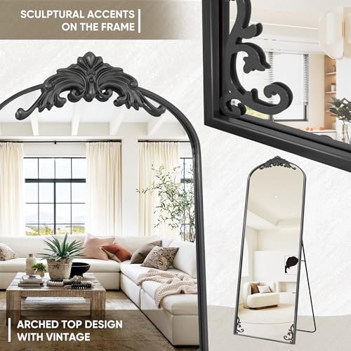 Antok Arched Full Length Mirror, 64×21 - Freestanding Full Body Mirror for Home Decor
