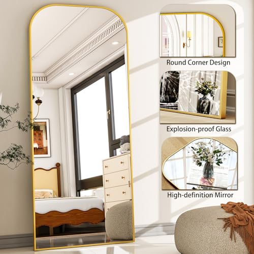 Full Length Mirror for Living Room or Bedroom: 71x26 Gold Frame