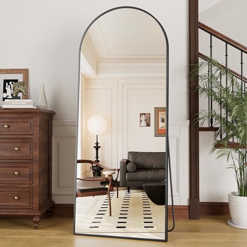 Full Length Mirror for Bedroom and Living Room, 70x26 with Stand, Hanging, Leaning or Wall Mounted, Black