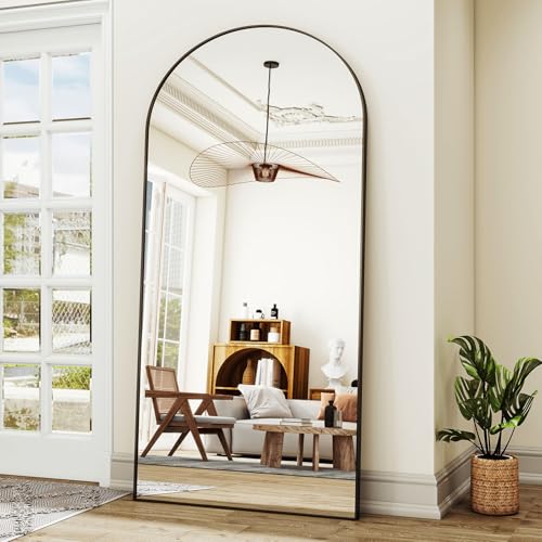 Black Arched Full Length Mirror - Free-Standing or Wall Mounted - 30x71