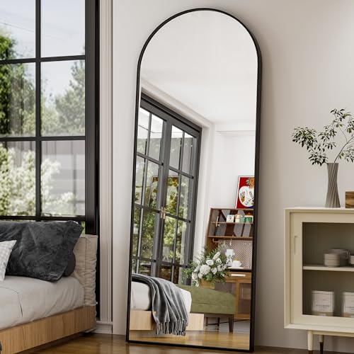 Extra Large Black Arched Full Length Mirror for Bedroom, Living Room, Bathroom