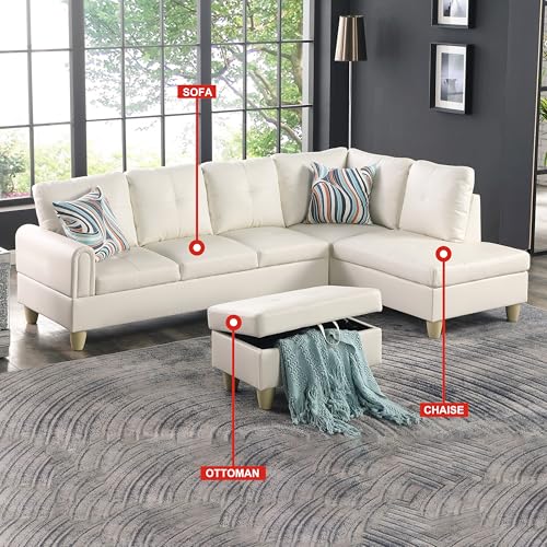 White Sectional Sofa for CDT MEDIA MZX-Bill-SS-00070-LWJ - R