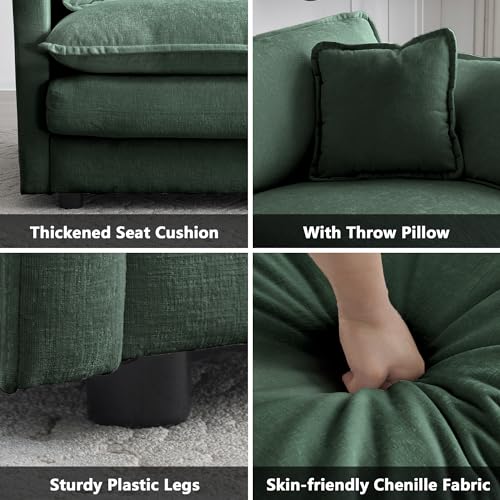 Modular Sectional Sofa for Living Room, 111.5 Inch U Shaped Couch Set with Ottoman