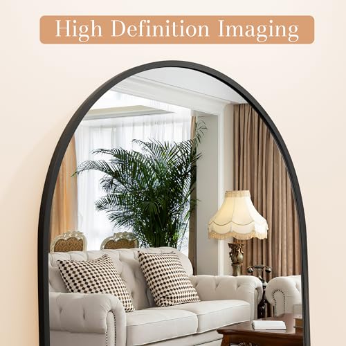 Full Length Arched Mirror 57x20, Versatile Decor for Living Room, Bedroom & Cloakroom, Black