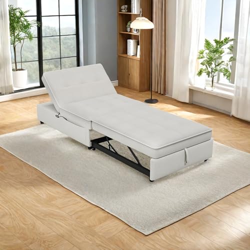 White CDT MEDIA Fairy Sofabed for Kids, 72.5x26.75x18