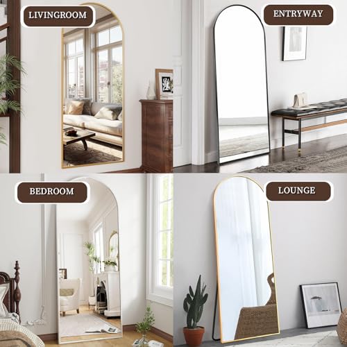20x56 Inch Arched Full-Length Mirror for Bedroom or Living Room