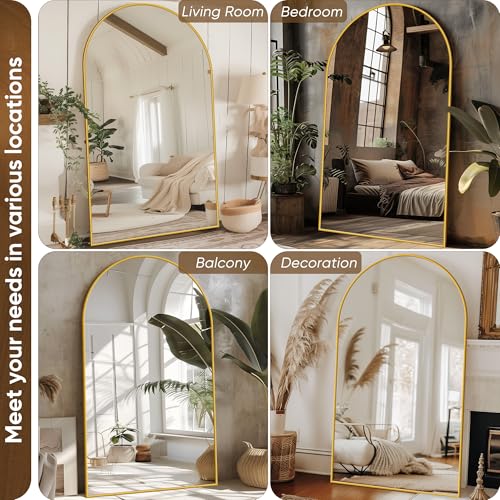 Gold Oversized Full-Length Mirror for Bedroom and Living Room