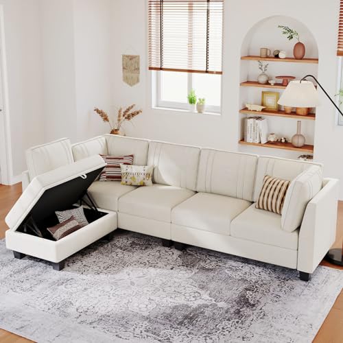 Luxury 4 Seater Velvet Sectional Sofa with Reversible Chaise and Convertible Ottoman