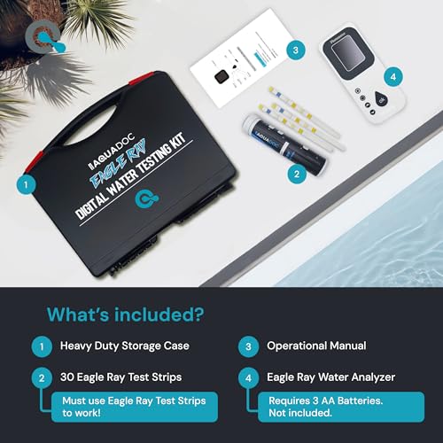 Digital Water Testing Kit for Hot Tubs, Pools, and Spas by AquaDoc