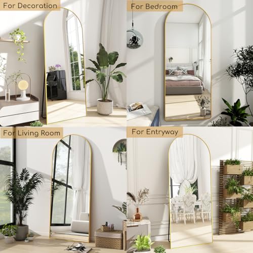 Oversized Full Length Mirror for Bedroom or Living Room, Gold Frame