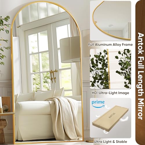 Full Body Standing Mirror for Bedroom and Living Room, Gold
