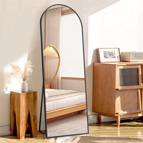 Full Length Arched Mirror 57x20, Versatile Decor for Living Room, Bedroom & Cloakroom, Black