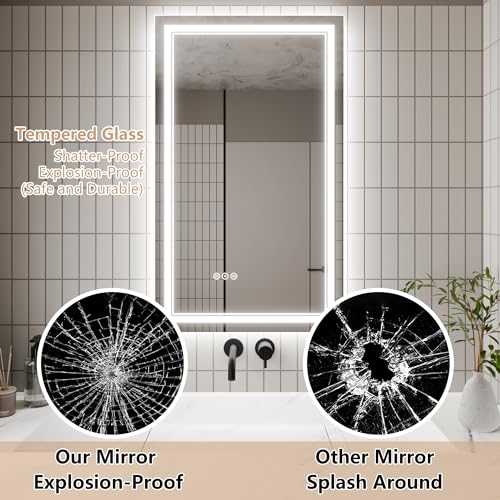 LED Bathroom Vanity Mirror for Washing, Makeup, and Shaving