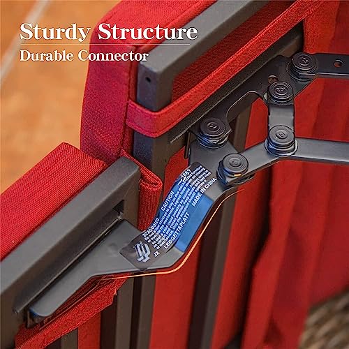 Outdoor Patio Chaise Lounge Chair for Yard or Pool, Red