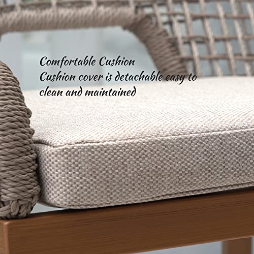 Set of 4 Purple Leaf Woven Rattan Counter Height Bar Stools for Modern Patio Seating