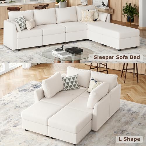 Modular Sectional Sofa with Memory Foam and Storage: U-Shaped for Living Room