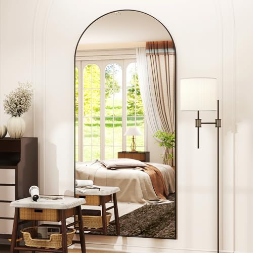 Black Arched Full Length Mirror - Free-Standing or Wall Mounted - 30x71