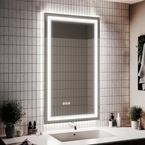 LED Bathroom Vanity Mirror for Washing, Makeup, and Shaving