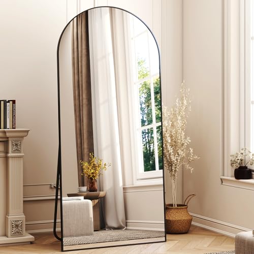 Black Arched Full Length Mirror - Free-Standing or Wall Mounted - 30x71