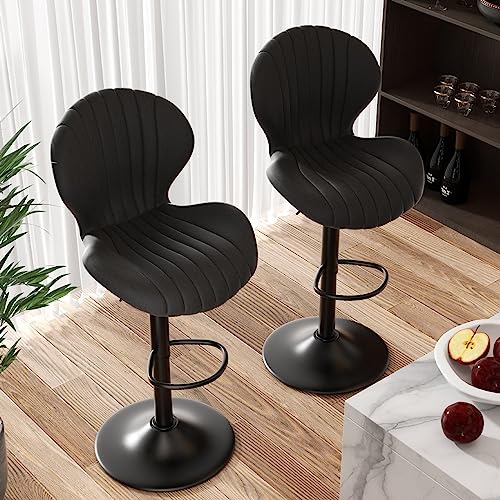 Modern Swivel Bar Stools Set of 3 with High Backrest - Easy Assembly for Bar, Kitchen, Dining Room