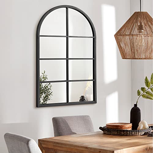 Designer Style Black Metal Frame Mirror for Living Room, Bedroom, and Bathroom