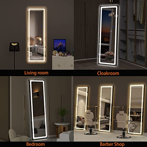 Full Body Mirror with 56x20 LED Lights for Living Room and Bedroom