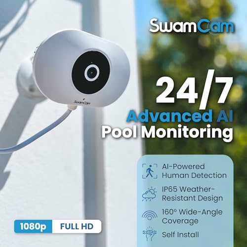 Smart Pool Alarm Camera for Inground and Above Ground Pools - Alerts Onsite, In Home & Phone Before Child Enters Pool
