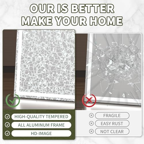 56 x 18 LED Full Length Mirror with Lights for Dressing, Dimmable, Safe to Use