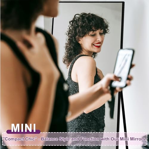 Black Full-Length Free-Standing Floor Mirror, 56x20