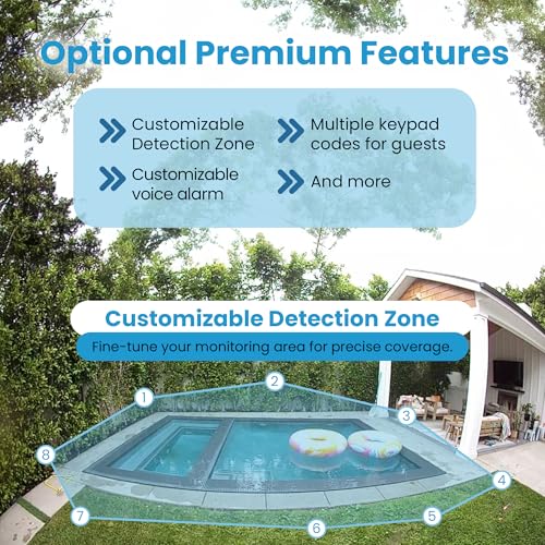Smart Pool Alarm Camera for Inground and Above Ground Pools - Alerts Onsite, In Home & Phone Before Child Enters Pool