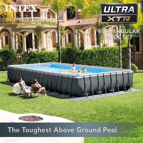 Intex 26373EH Ultra XTR Deluxe Above Ground Swimming Pool Set with Filter Pump: 32ft x 16ft x 52in – Easy Assembly